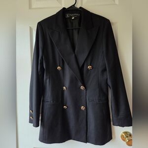 Cerruti 1881 Women's Black Double Breasted Peacoat Size 40 US 8 Wool Cashmere